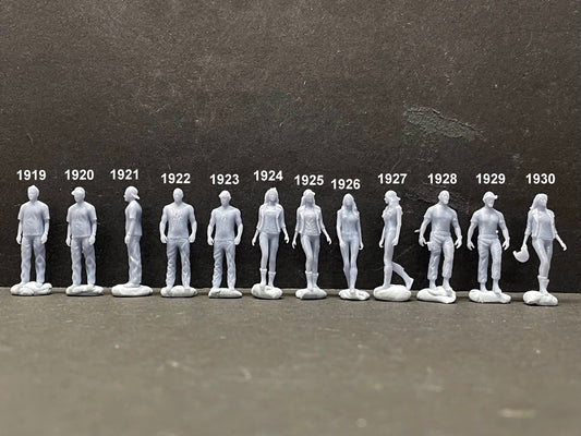 1:64 Miniature Human Figures - Resin / unpainted - great for Dioramas / Hot Wheels - Made in the USA Fast & Furious - Miniature 1.10"