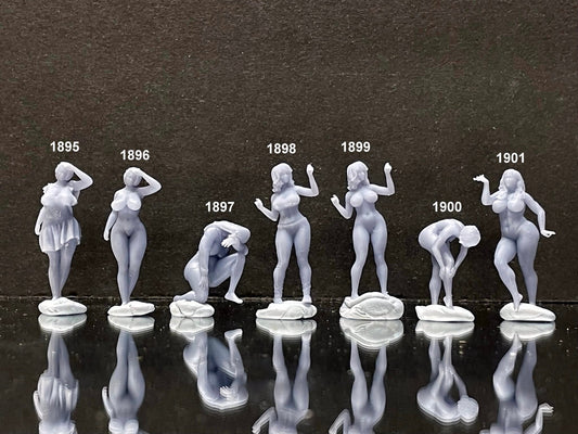 1:64 Miniature Human Figures - Resin / unpainted - great for Dioramas / Hot Wheels - Made in the USA LOT 507 - Miniature 1.10"