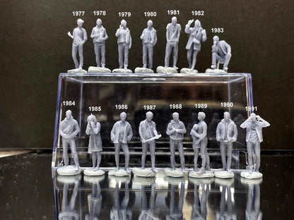 1:64 Miniature Human Figures - Resin / unpainted - great for Dioramas / Hot Wheels - Made in the USA LOT 510 - Miniature 1.10"