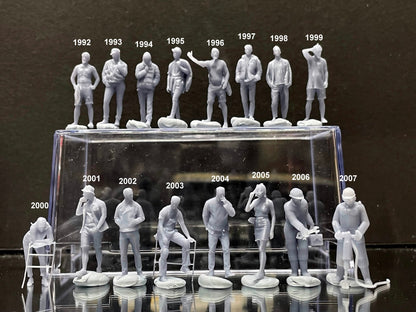 1:64 Miniature Human Figures - Resin / unpainted - great for Dioramas / Hot Wheels - Made in the USA LOT 511 - Miniature 1.10"