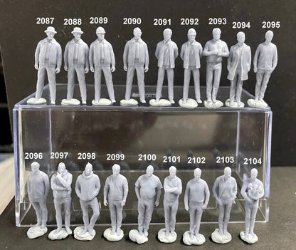 1:64 Miniature Human Figures - Resin / unpainted - great for Dioramas / Hot Wheels - Made in the USA LOT 409-10 - Miniature 1.10"