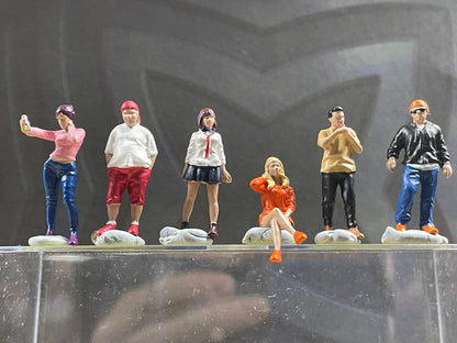 1:64 Miniature Human Figures - Painted SET - great for Dioramas / Hot Wheels - Car Meet Gang - Miniatures 1.10" Tarmac