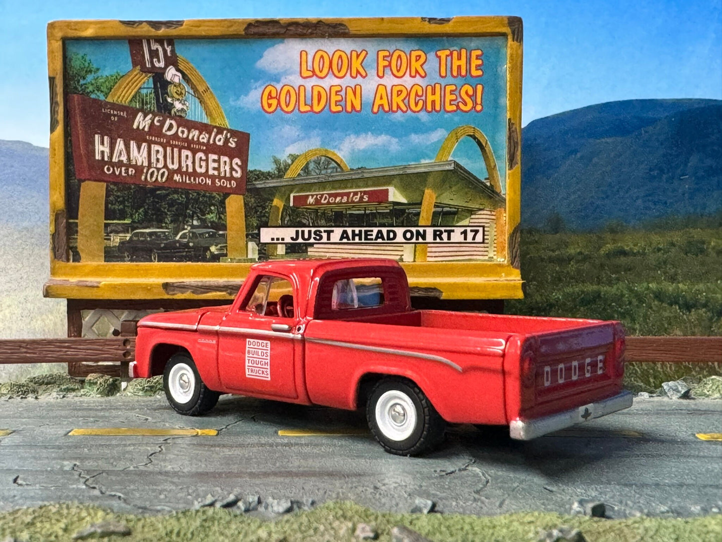 1-64 Scale / S-Scale 1963 Dodge D-100 Pickup Truck - Great For Dioramas & Diecast Photography (GL)