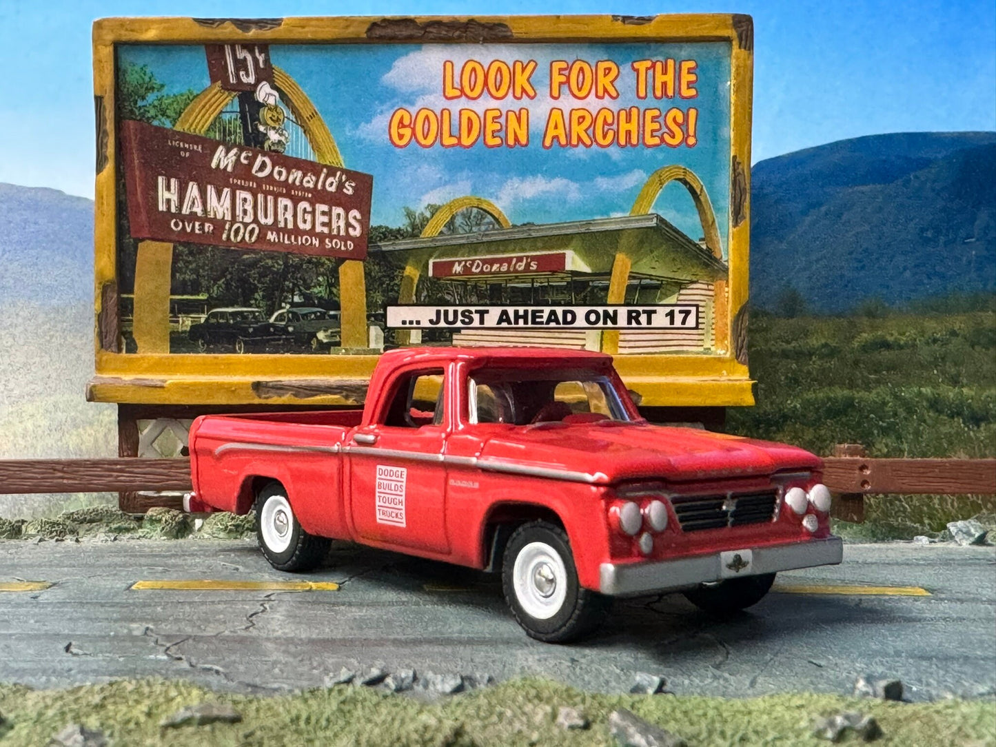 1-64 Scale / S-Scale 1963 Dodge D-100 Pickup Truck - Great For Dioramas & Diecast Photography (GL)