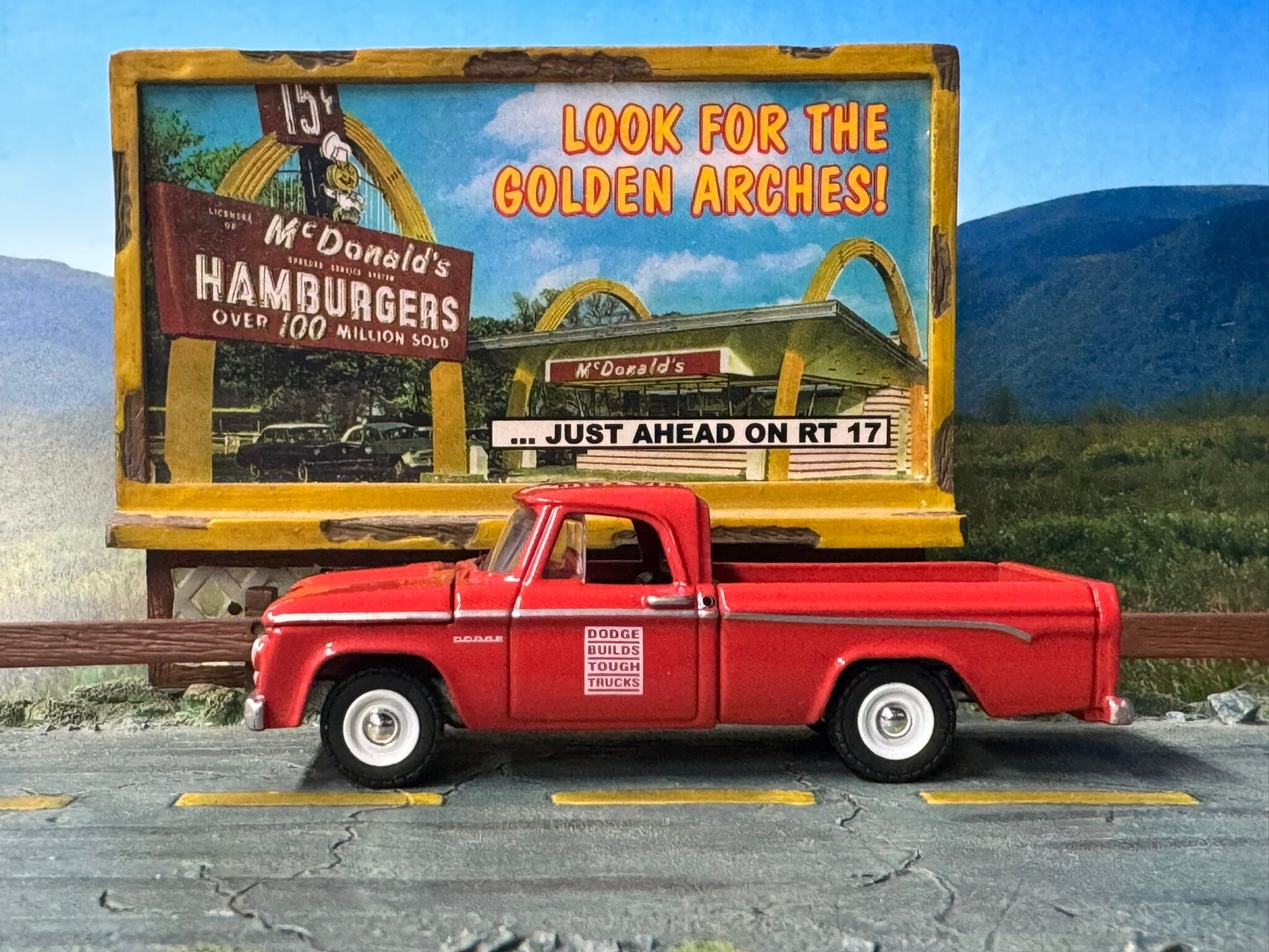 1-64 Scale / S-Scale 1963 Dodge D-100 Pickup Truck - Great For Dioramas & Diecast Photography (GL)