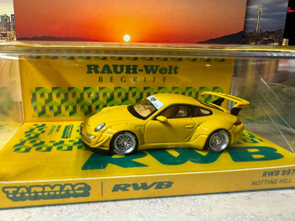 1-64 Scale / S-Scale Porsche RWB 997 Notting Hill in Yellow - Great For Dioramas & Diecast Photography (Tarmac)