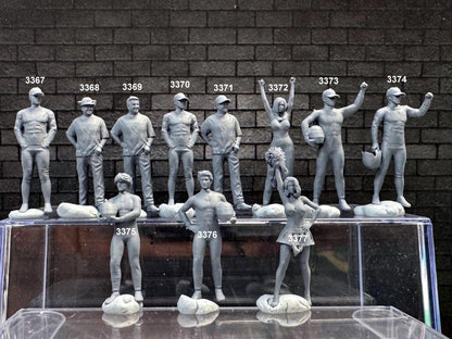 1:64 Miniature Human Figures - Resin / unpainted - great for Dioramas Hot Wheels - Made in the USA LOT 331 - Miniature 1.10