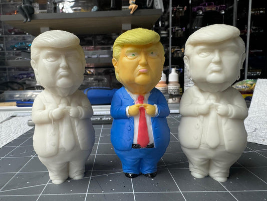 3.5" 3D Printed Donald Trump Figure - Available Painted or Unpainted. Great Gift