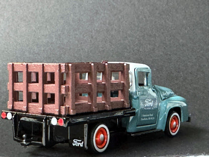 1-64 Scale / S-Scale 1956 Ford F-100 Stakebed Truck - Great For Dioramas & Diecast Photography (M2)