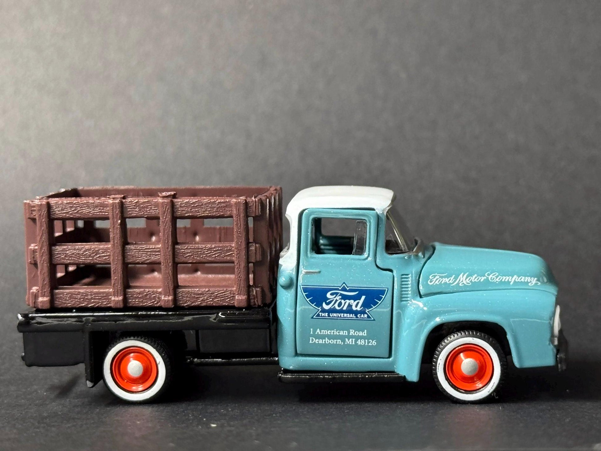 1-64 Scale / S-Scale 1956 Ford F-100 Stakebed Truck - Great For Dioramas & Diecast Photography (M2)