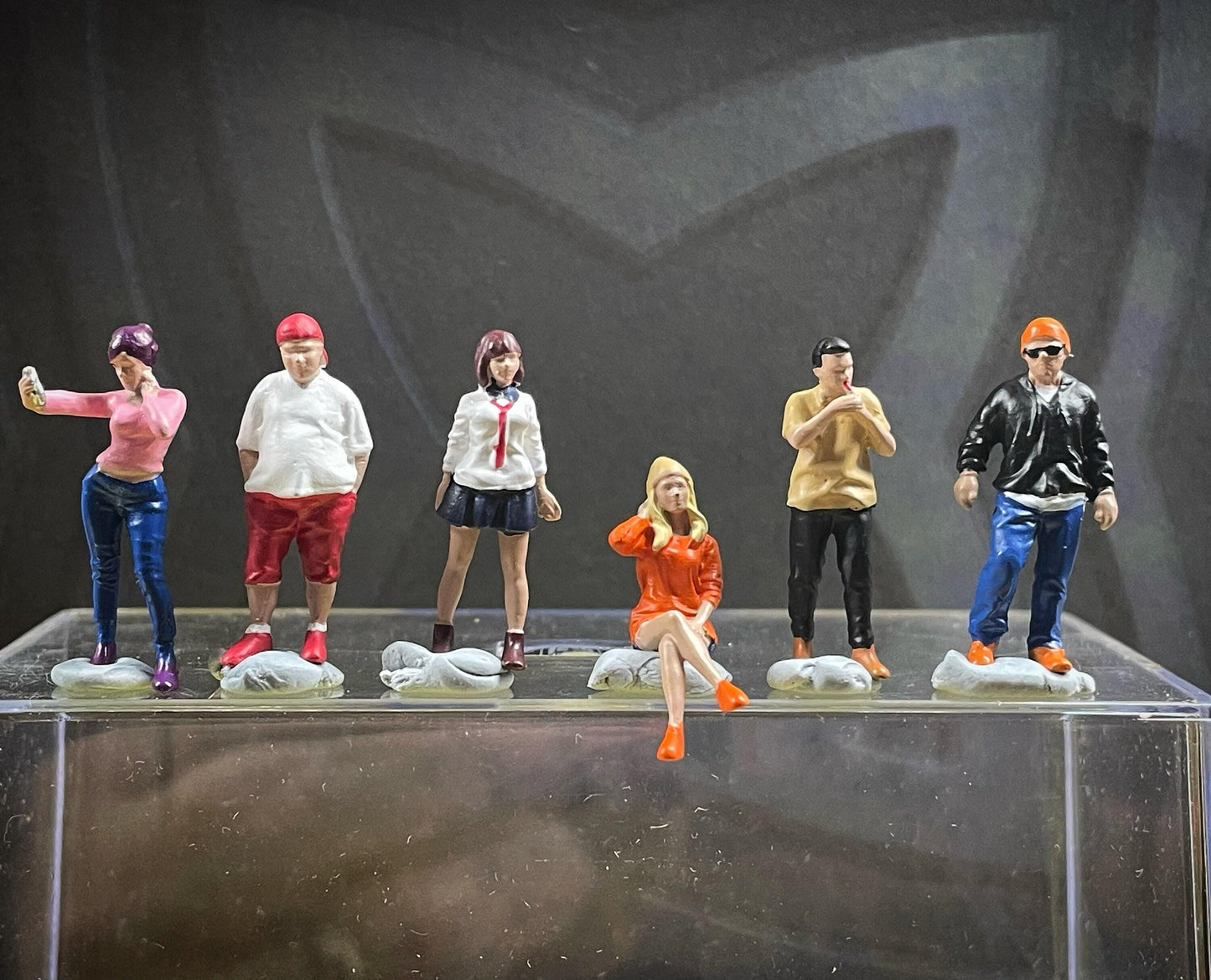 Double G 1:64 Miniature Human Figures - Car Meet Gang - great for Dioramas & Projects - Made in the USA