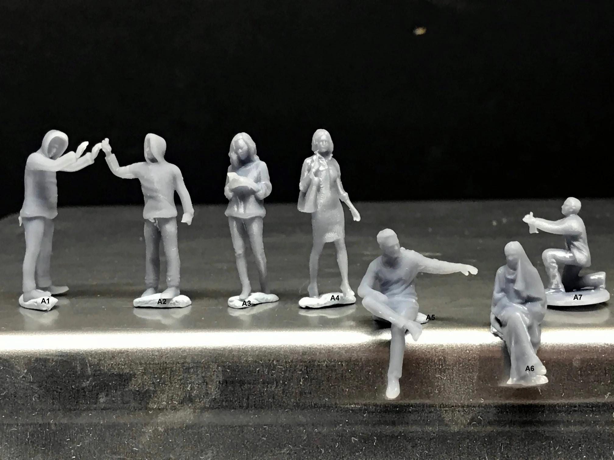 Mini Human Figure Double G 1:64 Miniature Human Figures - 3D Printed - Unpainted - great ...