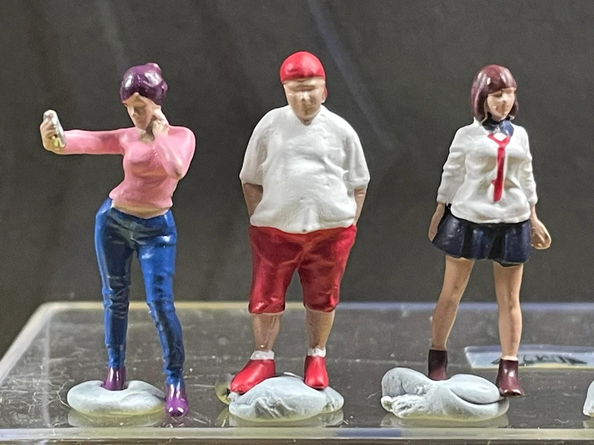 Double G 1:64 Miniature Human Figures - Car Meet Gang - great for Dioramas & Projects - Made in the USA