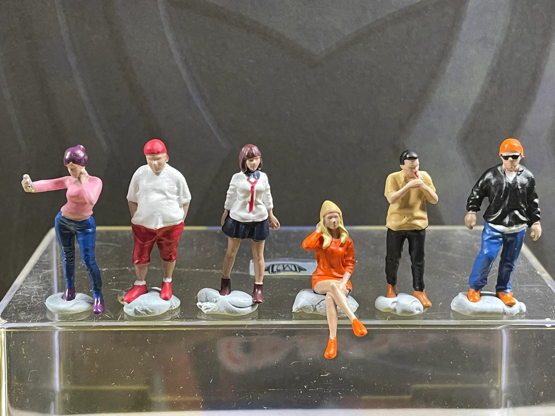 Double G 1:64 Miniature Human Figures - Car Meet Gang - great for Dioramas & Projects - Made in the USA