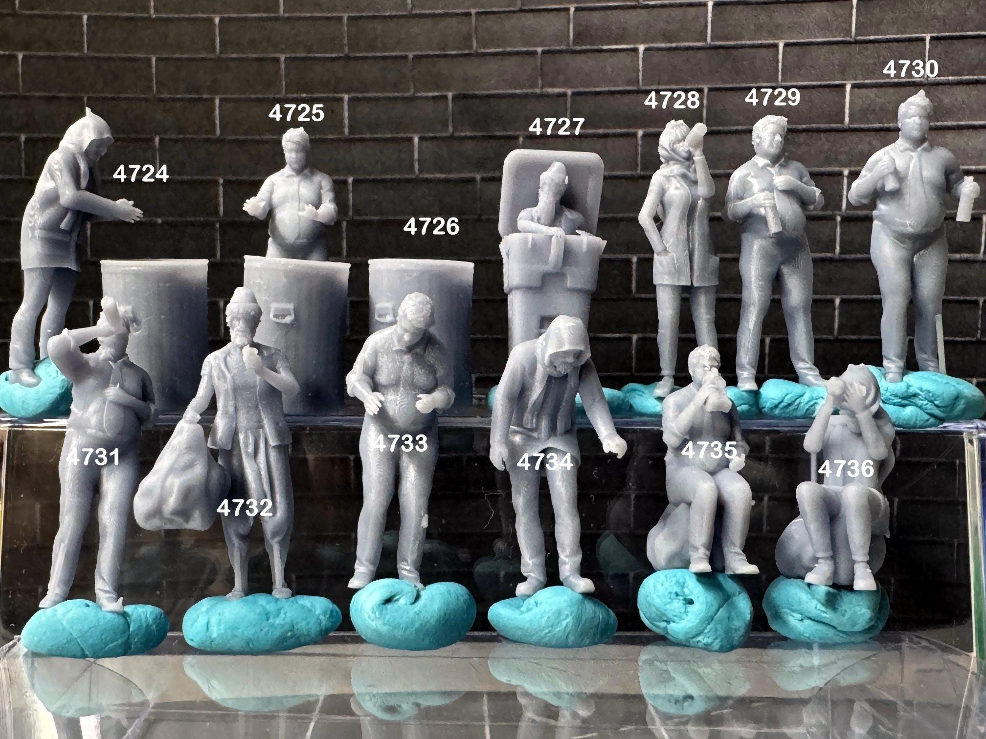 Mini Human Figure Double G 1:64 Miniature Human Figures - 3D Printed - Unpainted - great ...