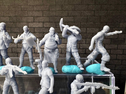 Double G 1:64 Miniature Human Figures - 3D Printed - Unpainted - great for Dioramas - Made in the USA LOT 652 Miniature 1.10