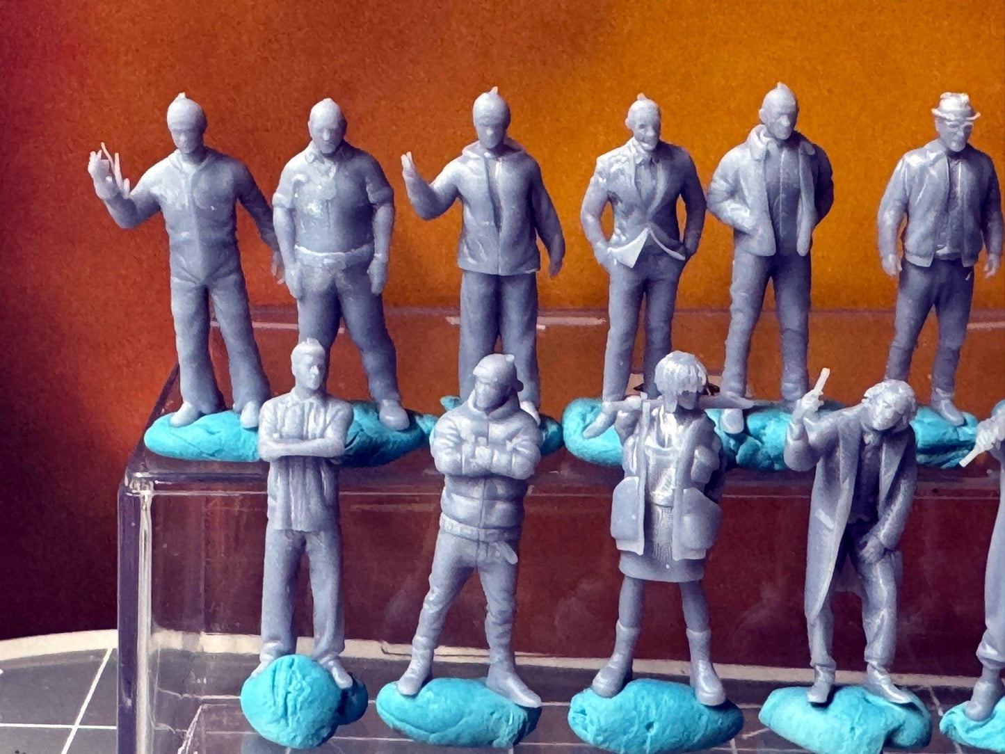 Double G 1:64 Miniature Human Figures - 3D Printed - Unpainted - great for Dioramas - Made in the USA LOT 665 Miniature 1.10