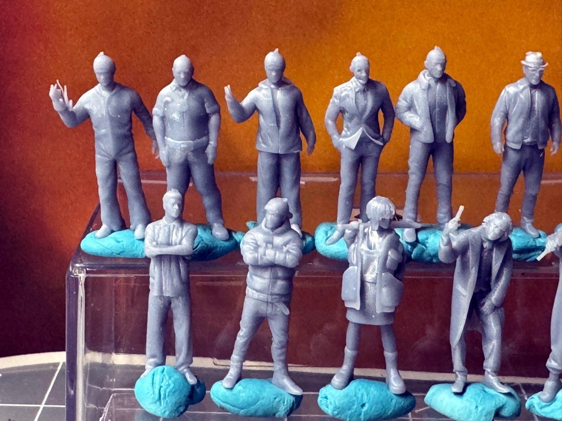 Double G 1:64 Miniature Human Figures - 3D Printed - Unpainted - great for Dioramas - Made in the USA LOT 665 Miniature 1.10