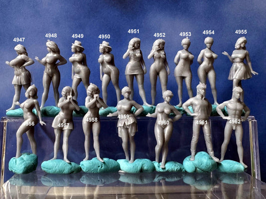 Double G 1:64 Miniature Human Figures - 3D Printed - Unpainted - great for Dioramas - Made in the USA LOT 666 Miniature 1.10
