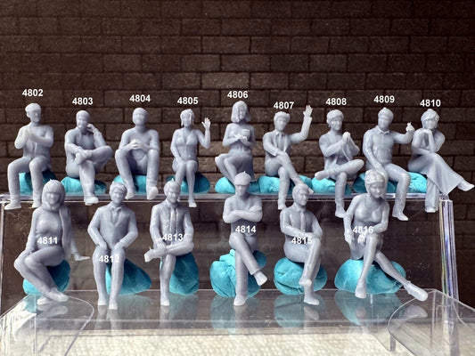 Double G 1:64 Miniature Human Figures - 3D Printed - Unpainted - great for Dioramas - Made in the USA LOT 559 Miniature 1.10