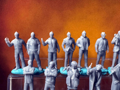 Double G 1:64 Miniature Human Figures - 3D Printed - Unpainted - great for Dioramas - Made in the USA LOT 665 Miniature 1.10