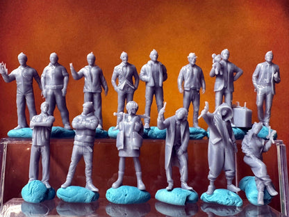 Double G 1:64 Miniature Human Figures - 3D Printed - Unpainted - great for Dioramas - Made in the USA LOT 665 Miniature 1.10