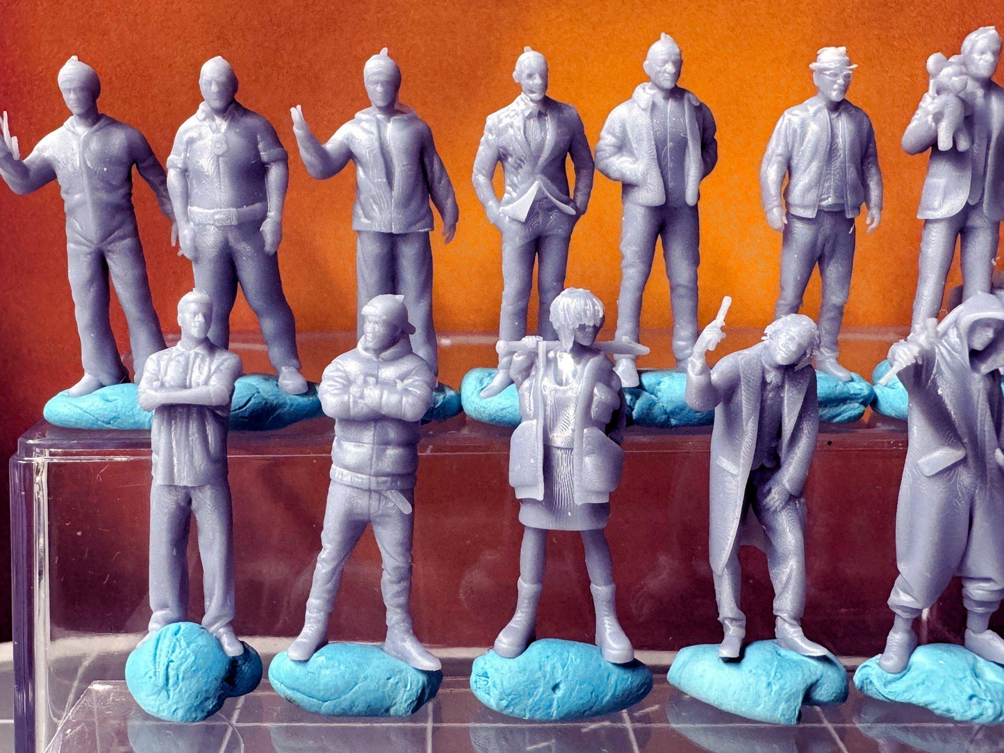 Double G 1:64 Miniature Human Figures - 3D Printed - Unpainted - great for Dioramas - Made in the USA LOT 665 Miniature 1.10