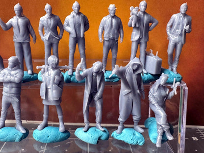 Double G 1:64 Miniature Human Figures - 3D Printed - Unpainted - great for Dioramas - Made in the USA LOT 665 Miniature 1.10