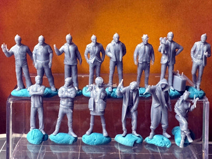Double G 1:64 Miniature Human Figures - 3D Printed - Unpainted - great for Dioramas - Made in the USA LOT 665 Miniature 1.10
