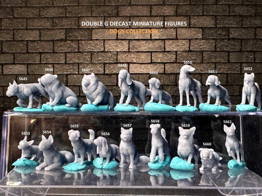 Double G 1:64 Miniature Human Figures - Unpainted - great for Dioramas - Made in the USA LOT 721 Miniature 1.10 Various Dogs