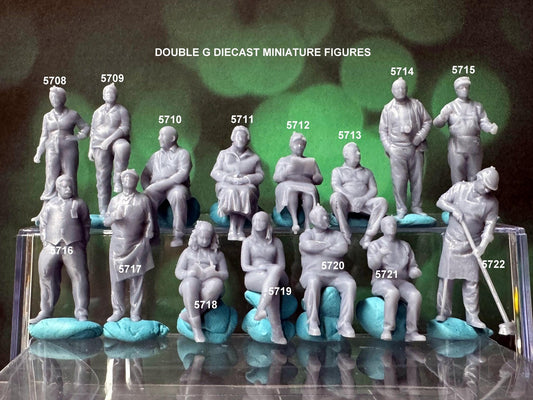 Double G 1:64 Miniature Human Figures - Unpainted - great for Dioramas - Made in the USA LOT 725 Miniature 1.10 Misc People