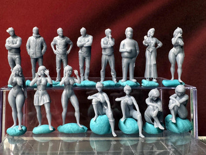 Double G 1:64 Miniature Human Figures - Unpainted - great for Dioramas - Made in the USA LOT 726 Miniature 1.10 Misc People