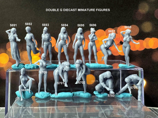 Double G 1:64 Miniature Human Figures - Unpainted - great for Dioramas - Made in the USA LOT 724 Miniature 1.10 Misc People