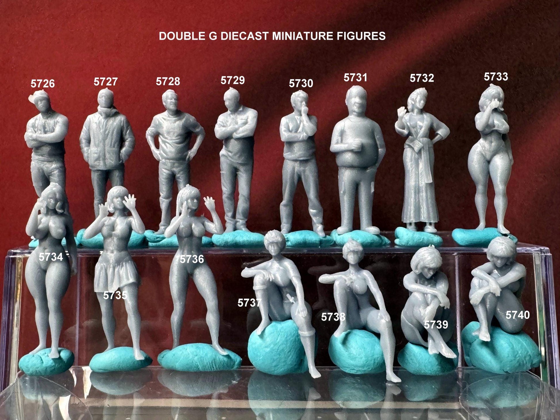 Double G 1:64 Miniature Human Figures - Unpainted - great for Dioramas - Made in the USA LOT 726 Miniature 1.10 Misc People