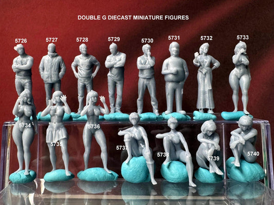 Double G 1:64 Miniature Human Figures - Unpainted - great for Dioramas - Made in the USA LOT 726 Miniature 1.10 Misc People