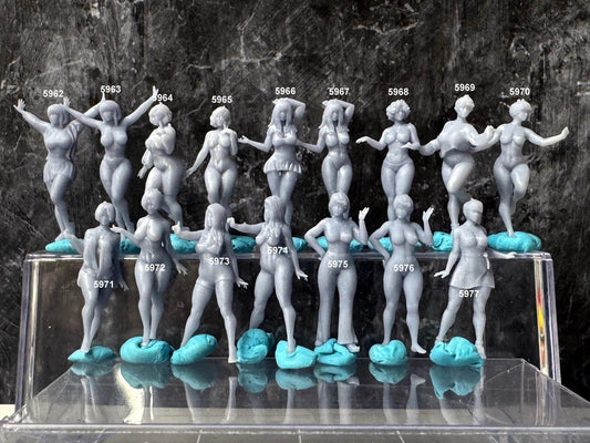 Double G 1:64 Miniature Human Figures - Unpainted - great for Dioramas - Made in the USA LOT 748 Miniature 1.10 Pinup Figures