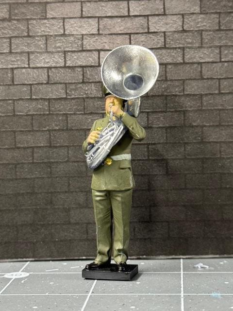 1:32 Military Sousaphone Players - Painted or Unpainted - 54mm FIgures Navy Marines Army