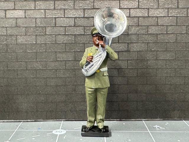 1:32 Military Sousaphone Players - Painted or Unpainted - 54mm FIgures Navy Marines Army
