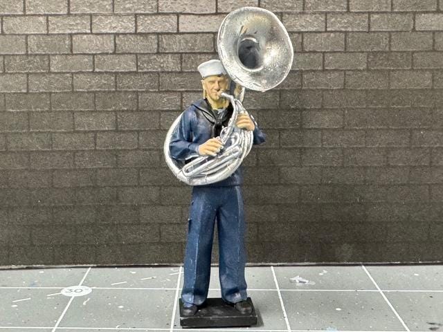 1:32 Military Sousaphone Players - Painted or Unpainted - 54mm FIgures Navy Marines Army