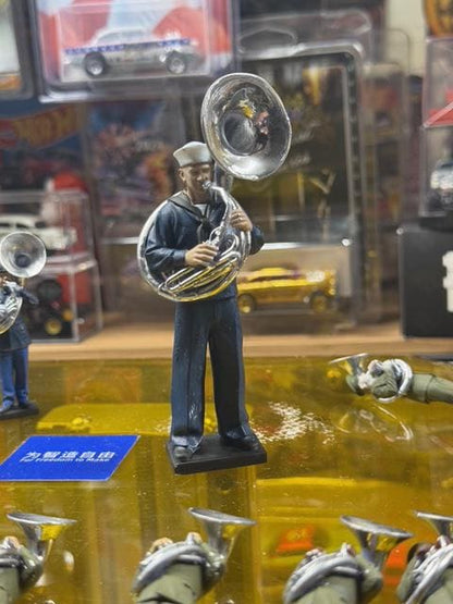 1:32 Military Sousaphone Players - Painted or Unpainted - 54mm FIgures Navy Marines Army