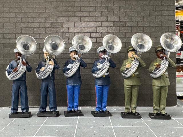 1:32 Military Sousaphone Players - Painted or Unpainted - 54mm FIgures Navy Marines Army