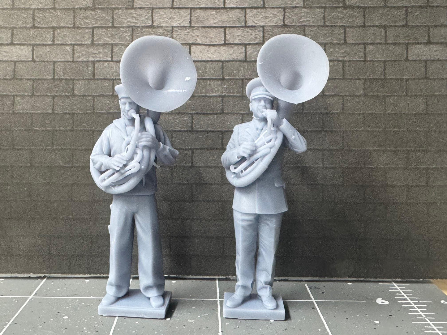 1:32 Military Sousaphone Players - Painted or Unpainted - 54mm FIgures Navy Marines Army