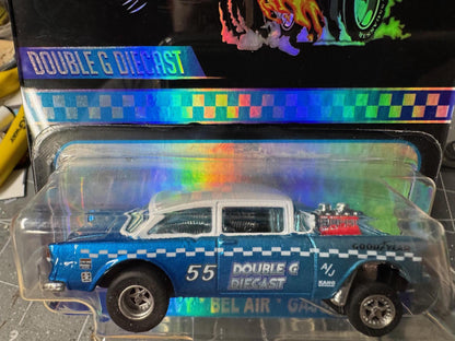 1-64 Scale / S-Scale Custom 1955 Chevy Gasser on Acylic Card Reflective Design 1 of 5 Made