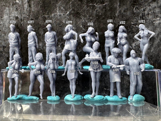 Double G 1:64 Miniature Human Figures - Unpainted - great for Dioramas - Made in the USA LOT 757 Miniature 1.10 Pinups