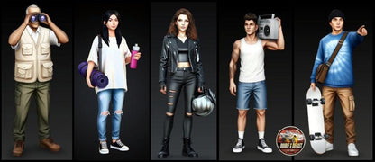 Double G 1:64 Miniature Human Figures - LA Street Scene 1 - Unpainted - Great for Dioramas - Made in the USA Miniature 1.10