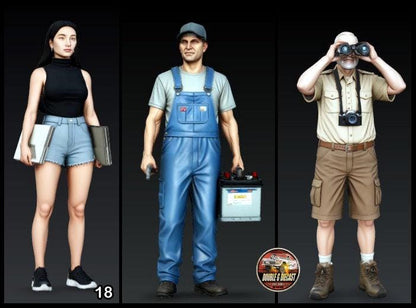 Double G 1:64 Miniature Human Figures - LA Street Scene 1 - Unpainted - Great for Dioramas - Made in the USA Miniature 1.10