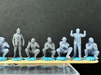 1:64 Scale Vatos Locos - Highly Detailed Unpainted Resin People for Dioramas, Diecast Photography-Made in USA