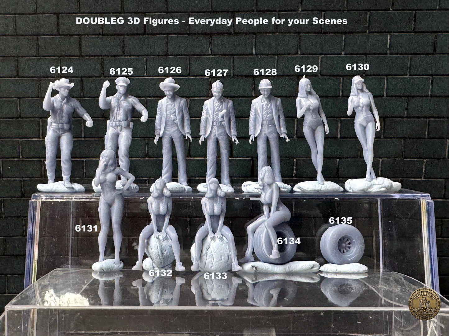 Double G 1:64 Miniature Human Figures - Unpainted - great for Dioramas - Made in the USA LOT 759 Miniature 1.10