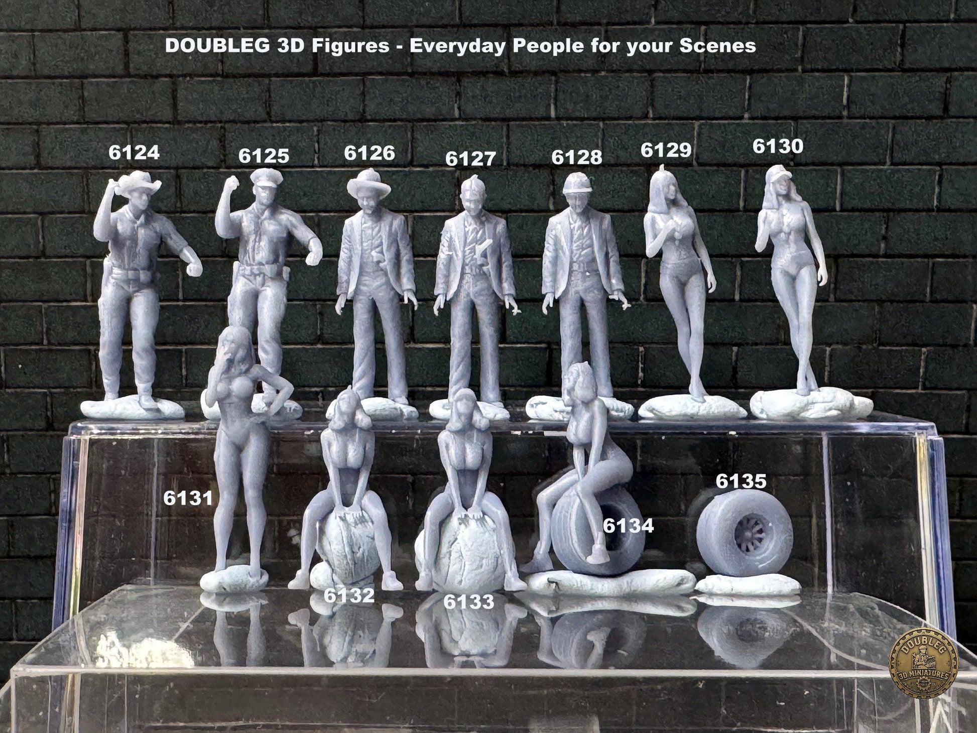 Double G 1:64 Miniature Human Figures - Unpainted - great for Dioramas - Made in the USA LOT 759 Miniature 1.10