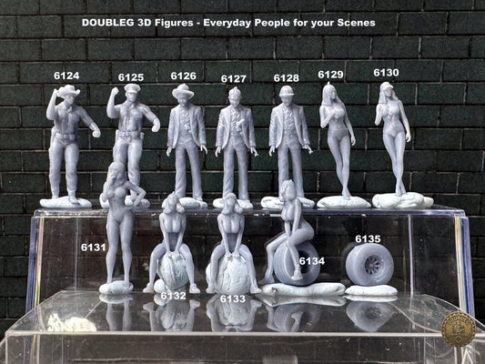 Double G 1:64 Miniature Human Figures - Unpainted - great for Dioramas - Made in the USA LOT 759 Miniature 1.10